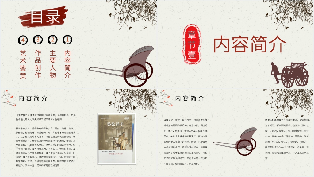骆驼祥子精美PPT模板 骆驼祥子精美PPT模板