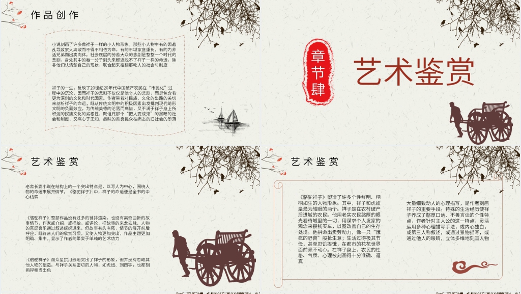 骆驼祥子精美PPT模板 骆驼祥子精美PPT模板