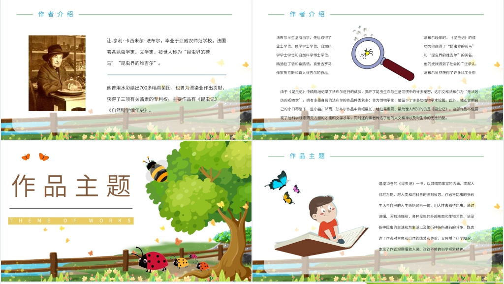昆虫记导读课PPT模板 昆虫记导读课PPT模板