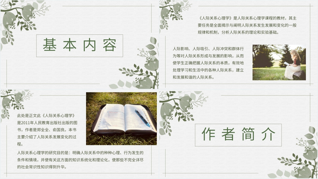 郑全全《人际心理学》PPT模板