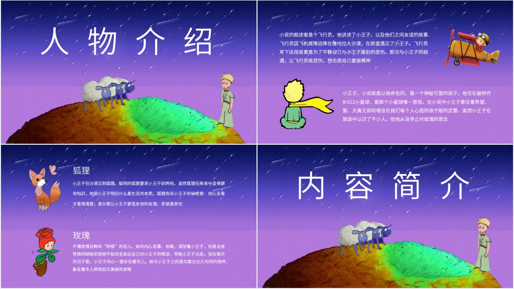 小王子读书PPT模板 小王子读书PPT模板