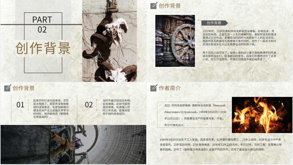 钢铁是怎样炼成的解读PPT模板 钢铁是怎样炼成的解读PPT模板