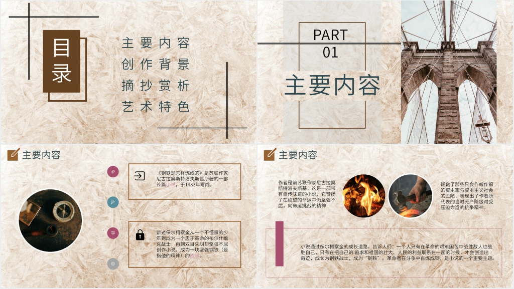 读钢铁是怎样炼成的PPT模板 读钢铁是怎样炼成的PPT模板