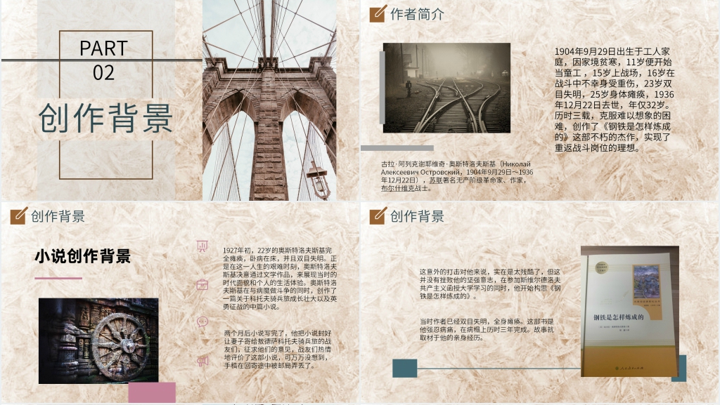 读钢铁是怎样炼成的PPT模板 读钢铁是怎样炼成的PPT模板