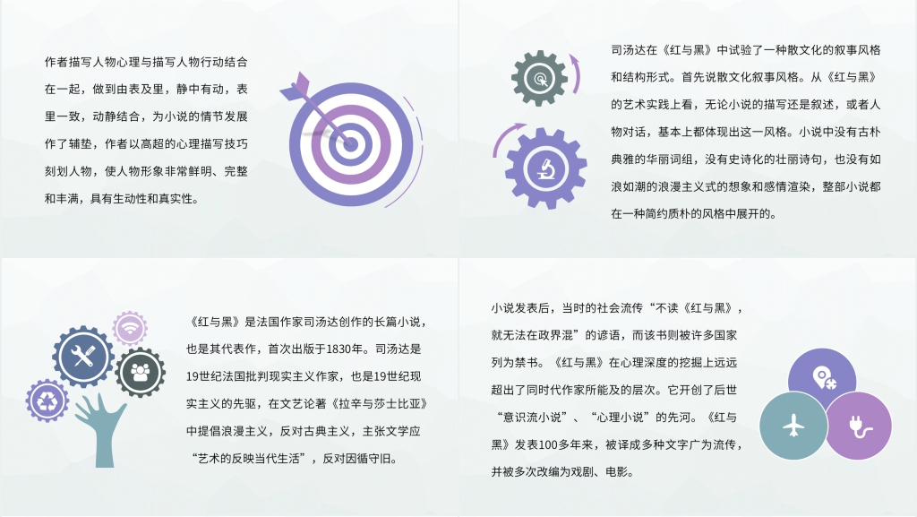 红与黑小说分析PPT模板 红与黑小说分析PPT模板