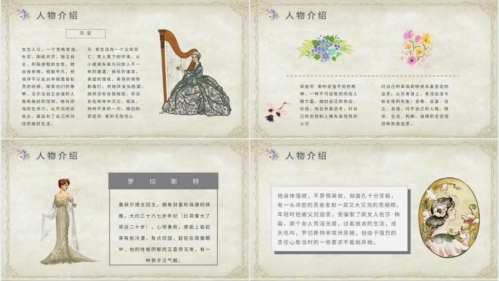 简爱读书笔记PPT模板 简爱读书笔记PPT模板