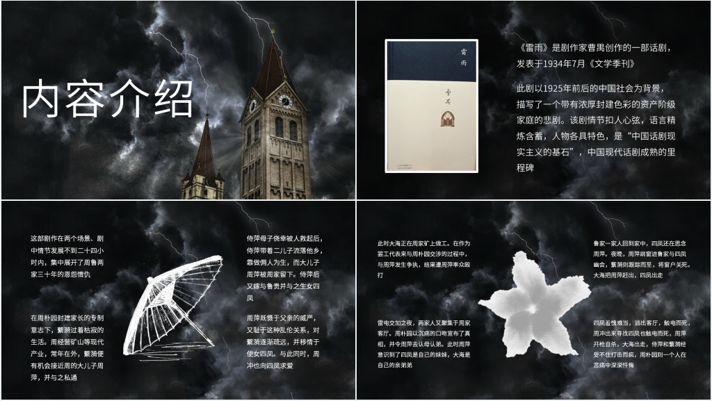话剧《雷雨》赏析PPT模板 话剧《雷雨》赏析PPT模板