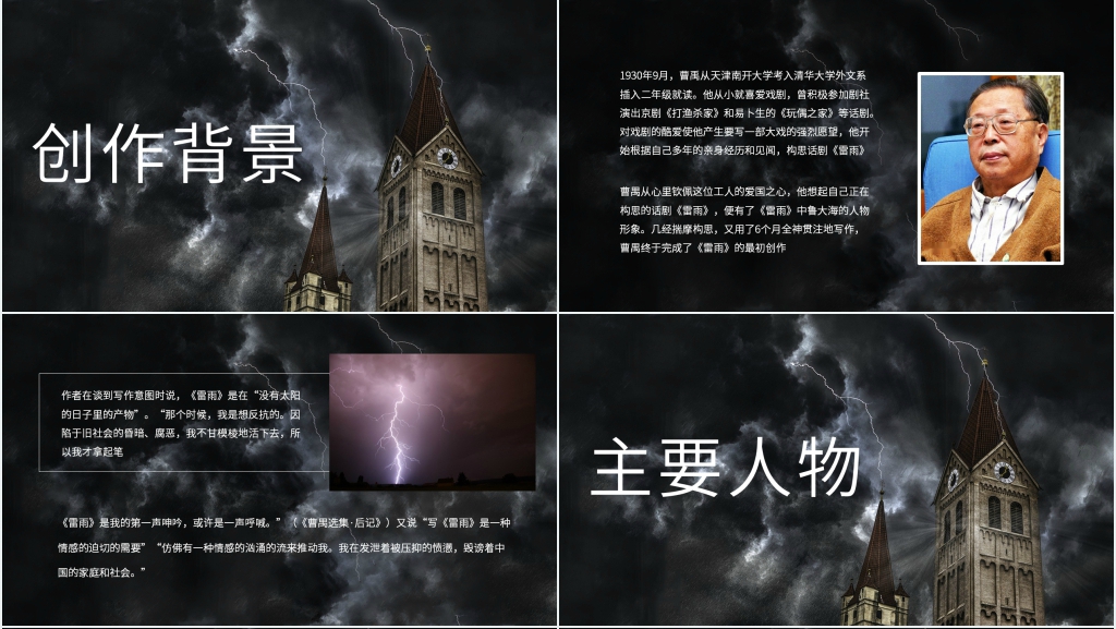 话剧《雷雨》赏析PPT模板 话剧《雷雨》赏析PPT模板