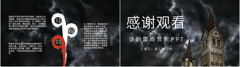 话剧《雷雨》赏析PPT模板 话剧《雷雨》赏析PPT模板