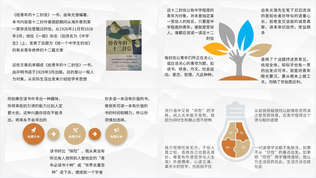 介绍给青年的十二封信PPT模板 介绍给青年的十二封信PPT模板