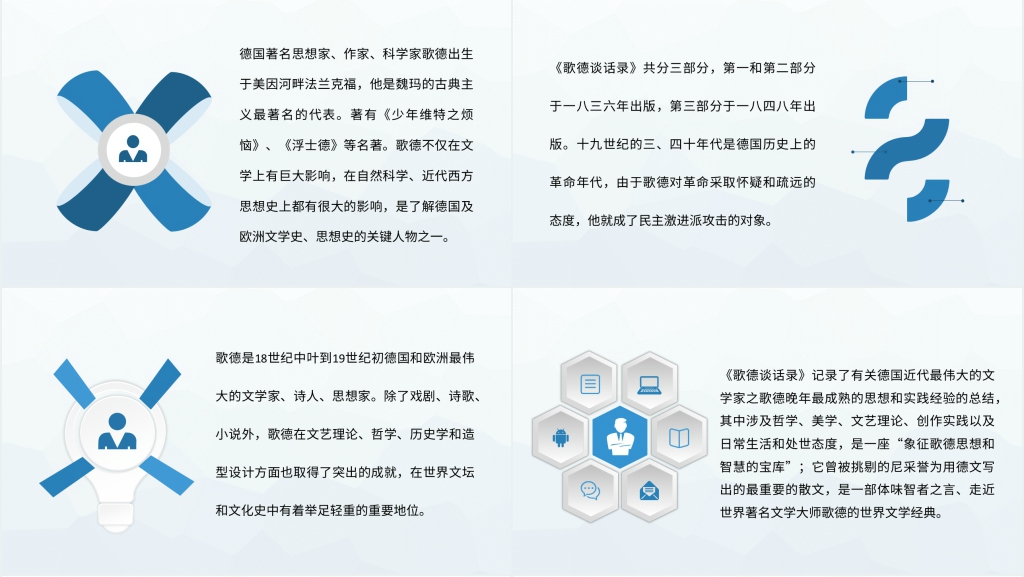 歌德谈话录鉴赏PPT模板 歌德谈话录鉴赏PPT模板