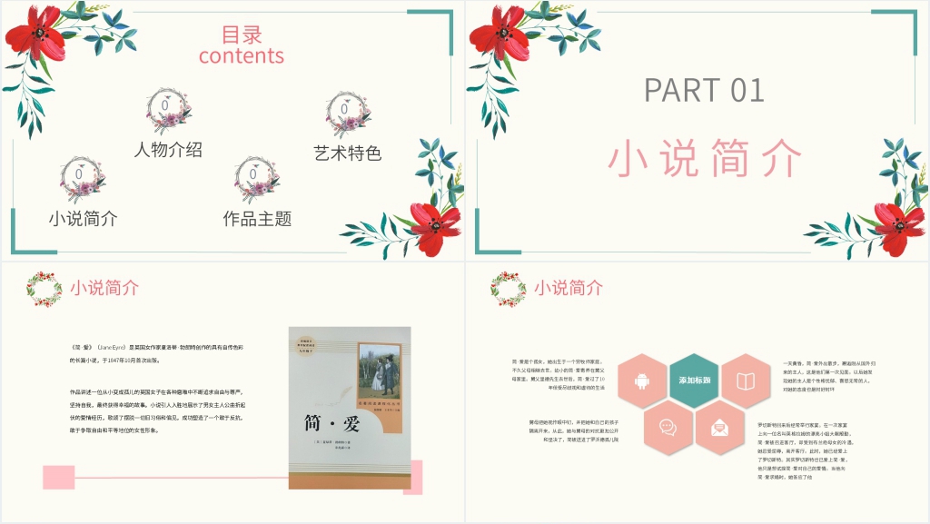 简爱名著导读PPT模板 简爱名著导读PPT模板