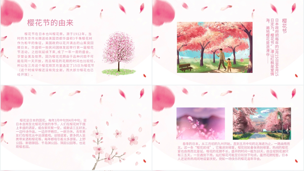 介绍日本樱花节PPT模板 介绍日本樱花节PPT模板