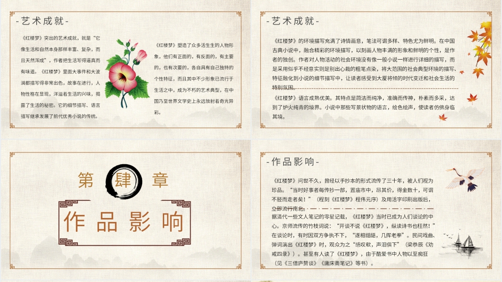 红楼梦介绍PPT模板 红楼梦介绍PPT模板