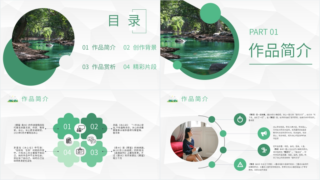 繁星春水读后感PPT模板 繁星春水读后感PPT模板