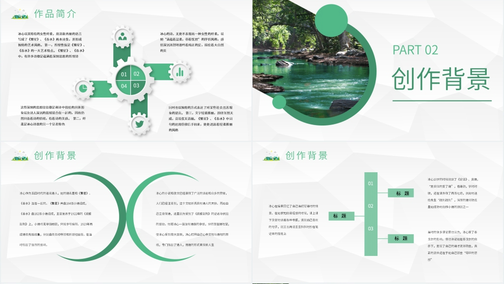繁星春水读后感PPT模板 繁星春水读后感PPT模板