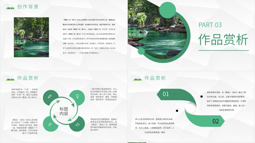 繁星春水读后感PPT模板 繁星春水读后感PPT模板