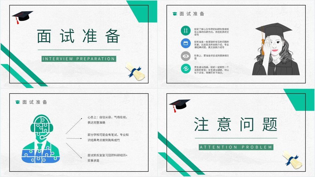 保研夏令营面试问题PPT模板 保研夏令营面试问题PPT模板