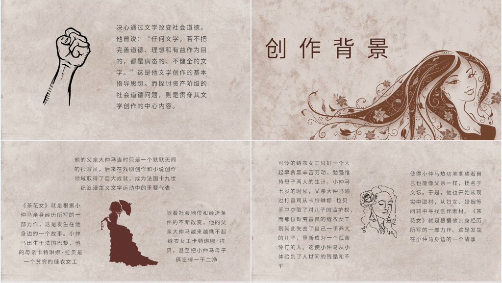 茶花女阅读分享PPT模板 茶花女阅读分享PPT模板
