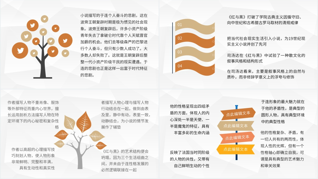 红与黑赏析PPT模板 红与黑赏析PPT模板
