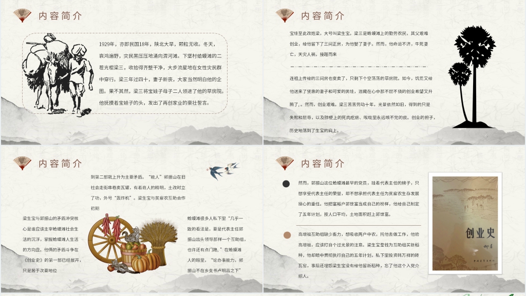 柳青创业史鉴赏PPT模板 柳青创业史鉴赏PPT模板