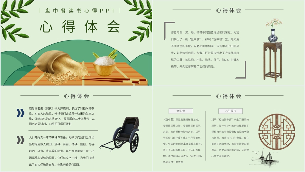 盘中餐读书心得PPT模板 盘中餐读书心得PPT模板