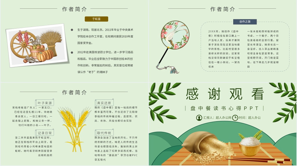 盘中餐读书心得PPT模板 盘中餐读书心得PPT模板