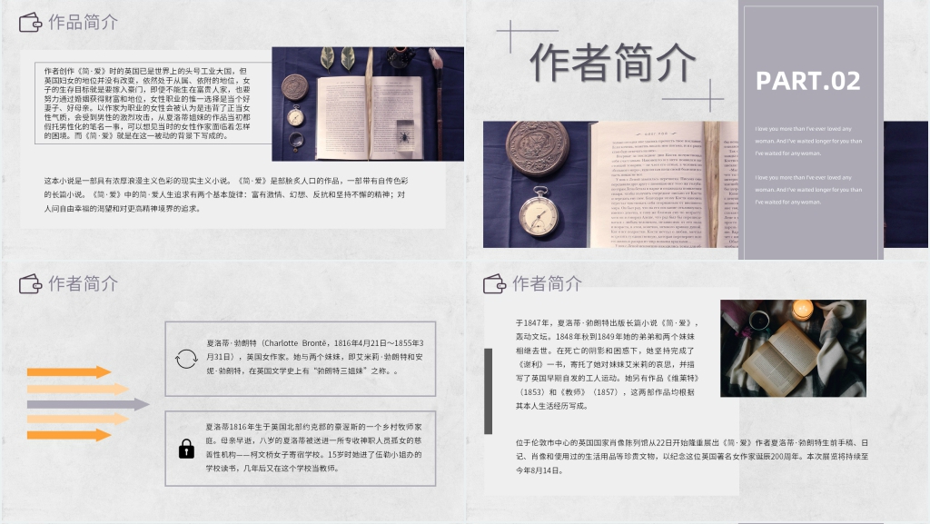 简爱读后感PPT模板