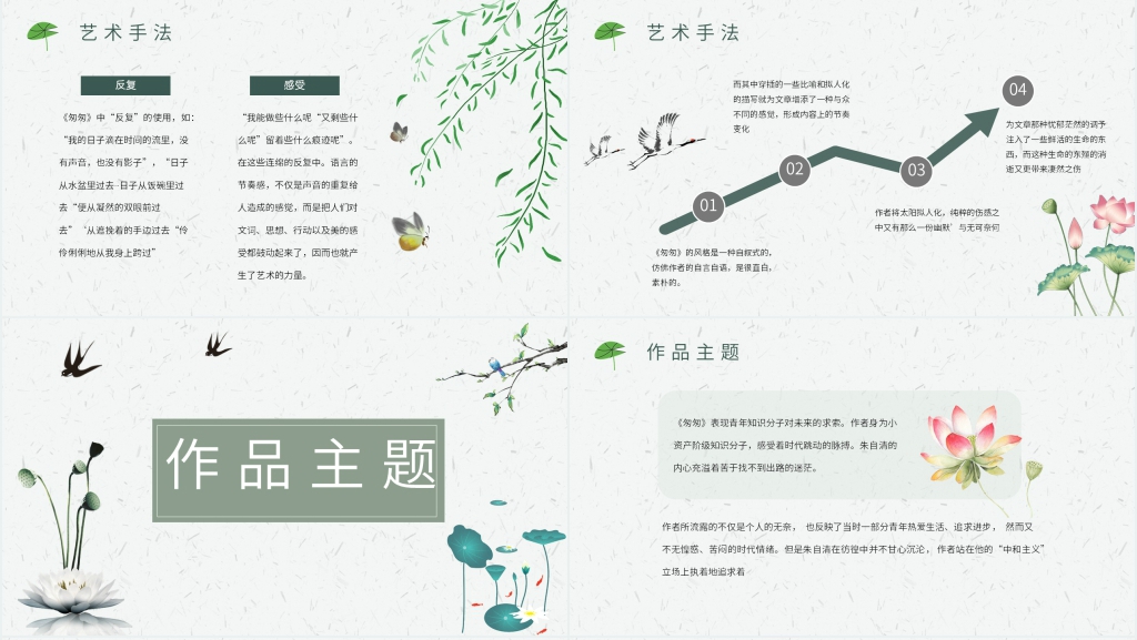 朱自清匆匆PPT背景模板 朱自清匆匆PPT背景模板