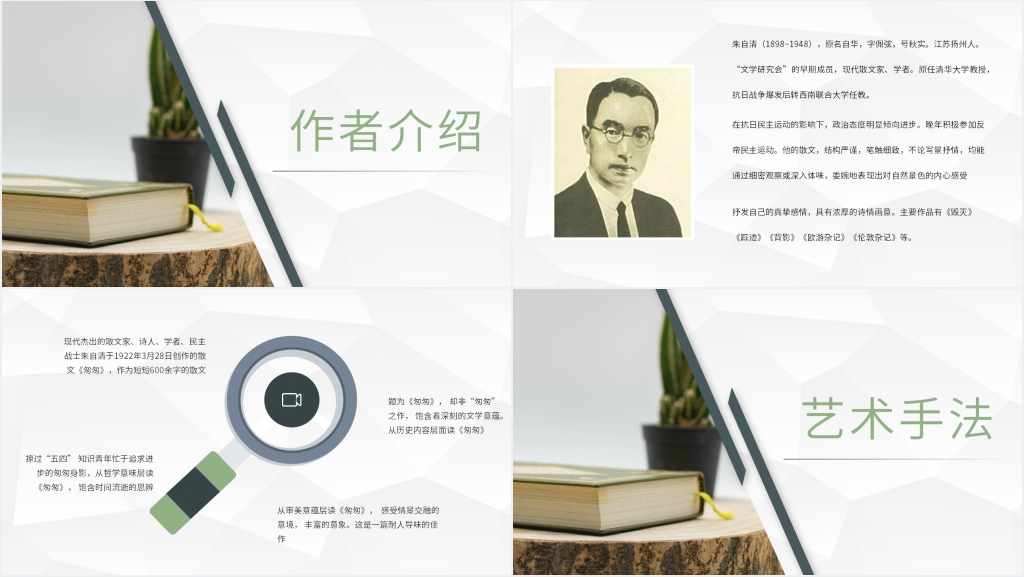 朱自清匆匆试讲PPT模板 朱自清匆匆试讲PPT模板