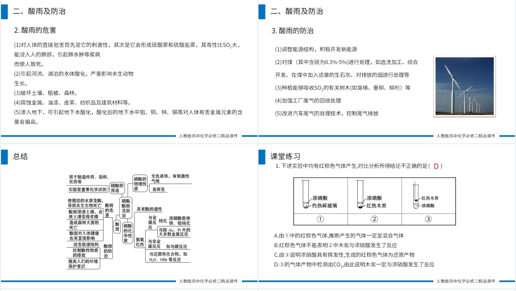 高一必修二《硝酸 酸雨及防治》PPT课件 高一必修二《硝酸 酸雨及防治》PPT课件