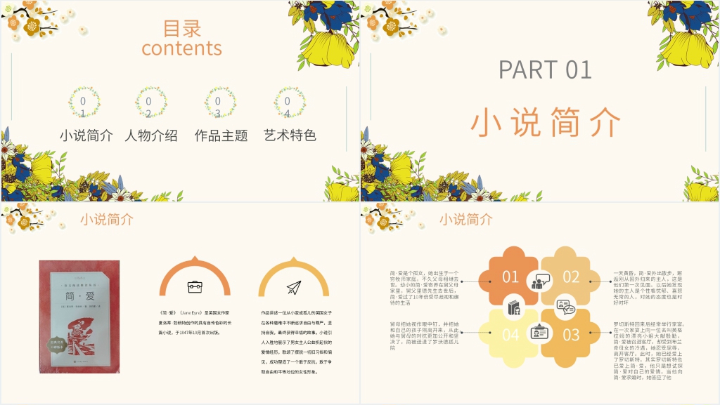 介绍简爱PPT模板 介绍简爱PPT模板