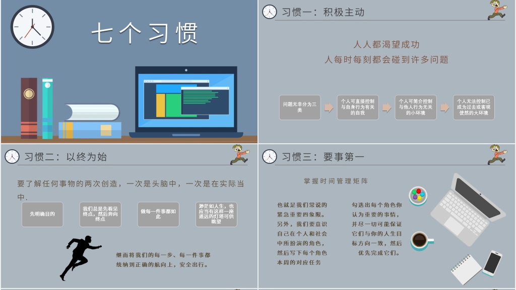 高效能人士的七个习惯教育PPT模板 高效能人士的七个习惯教育PPT模板