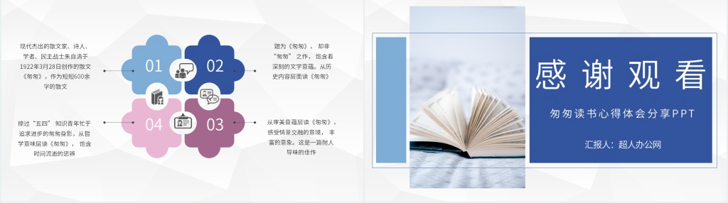 匆匆读书心得体会分享PPT模板 匆匆读书心得体会分享PPT模板