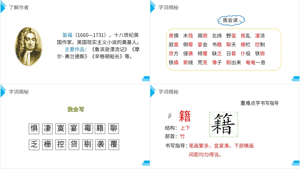 鲁滨逊漂流记课文PPT课件 鲁滨逊漂流记课文PPT课件