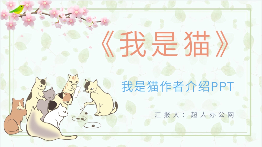 我是猫作者介绍PPT模板截图