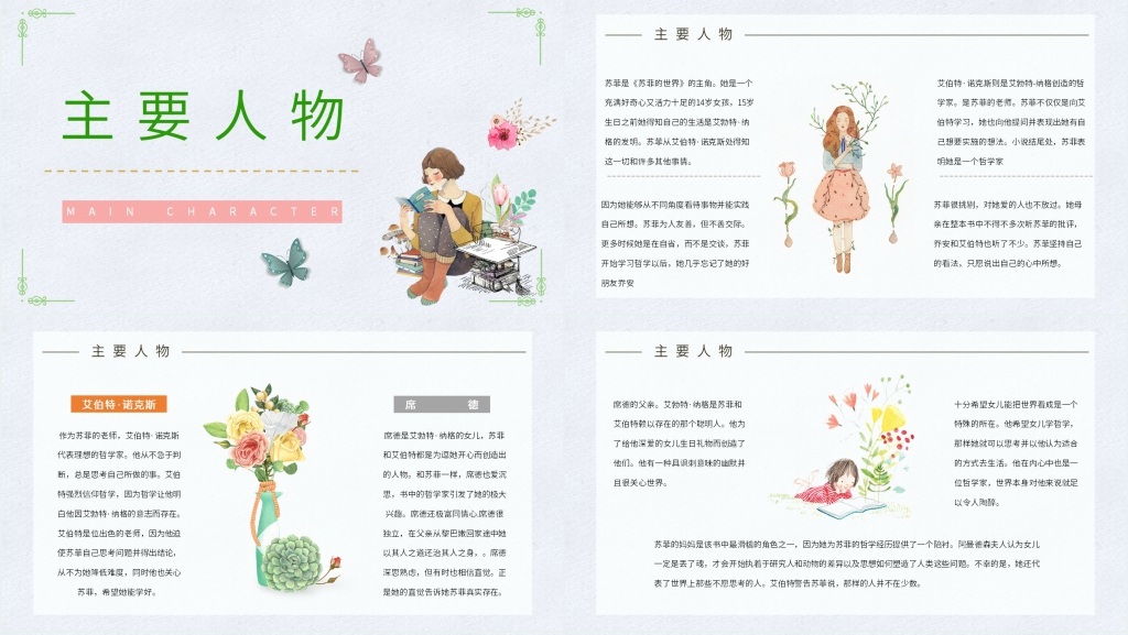 苏菲的世界主要内容PPT模板 苏菲的世界主要内容PPT模板