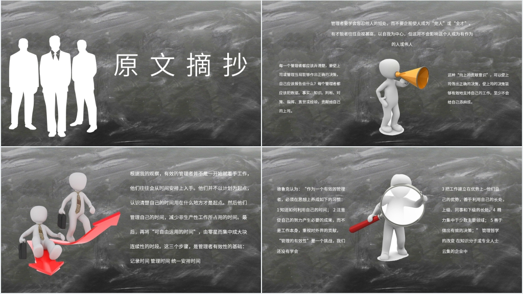 彼得德鲁克《有效管理者》图书推荐PPT模板 彼得德鲁克《有效管理者》图书推荐PPT模板
