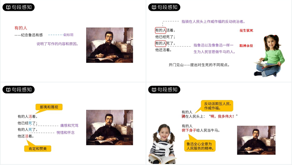 人教版六年级语文上册《有的人》课文教案PPT课件 人教版六年级语文上册《有的人》课文教案PPT课件