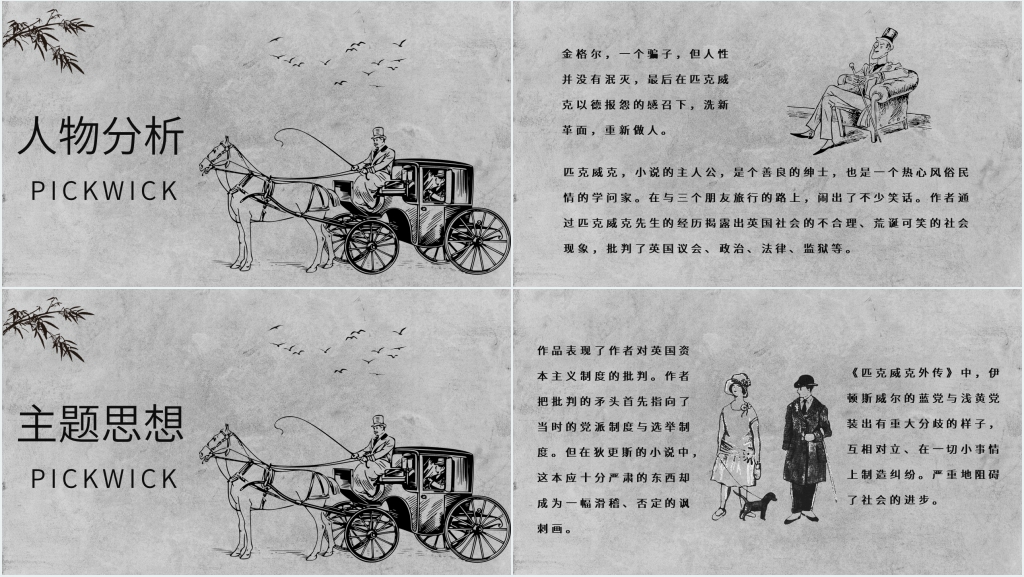 《匹克威克外传》英国文学PPT模板 《匹克威克外传》英国文学PPT模板