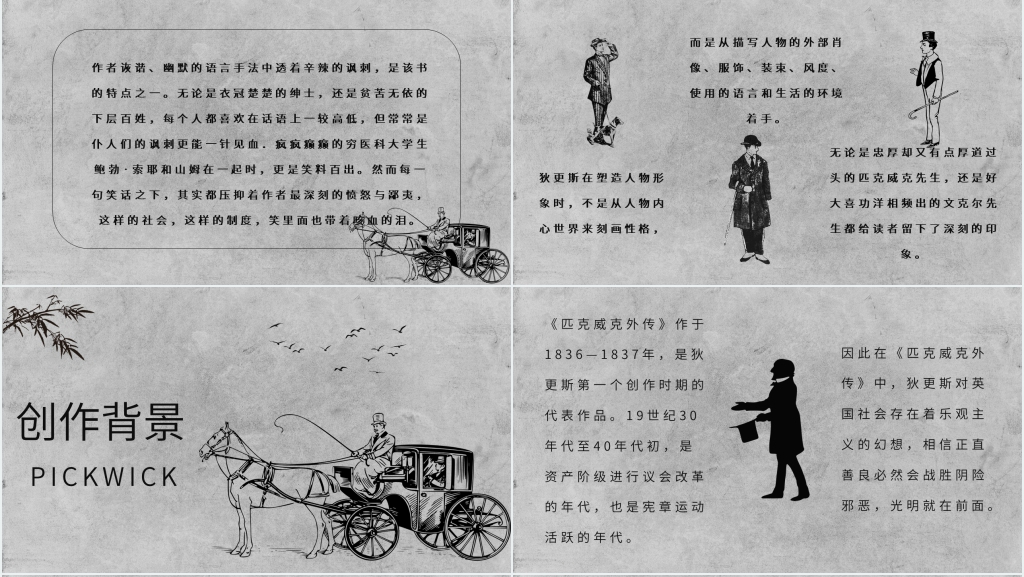 《匹克威克外传》英国文学PPT模板 《匹克威克外传》英国文学PPT模板