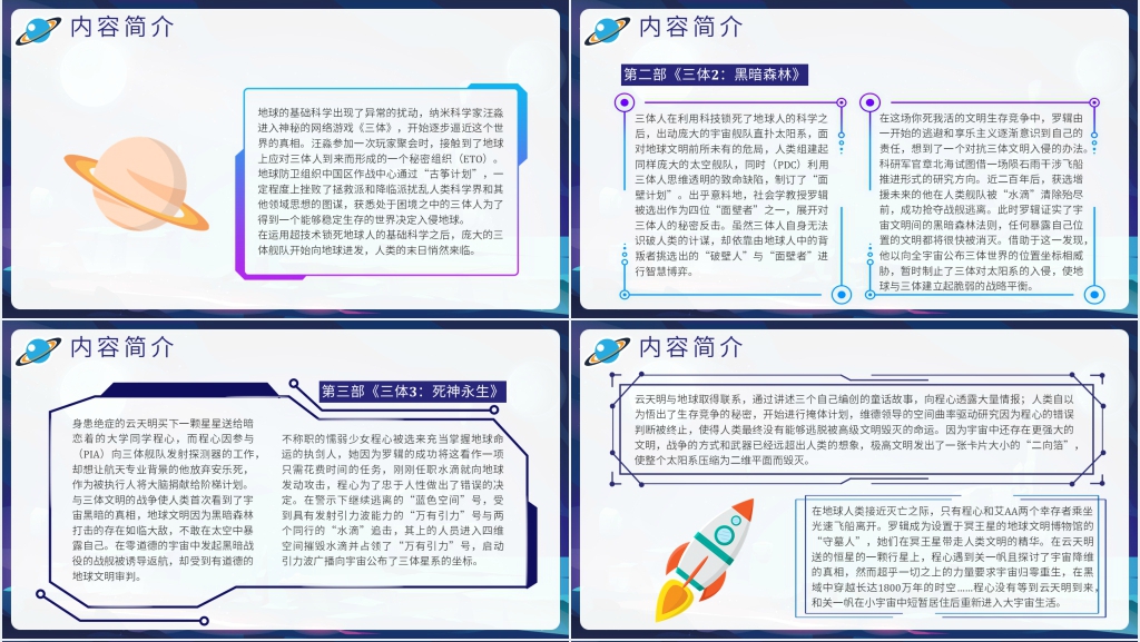 三体介绍PPT模板 三体介绍PPT模板