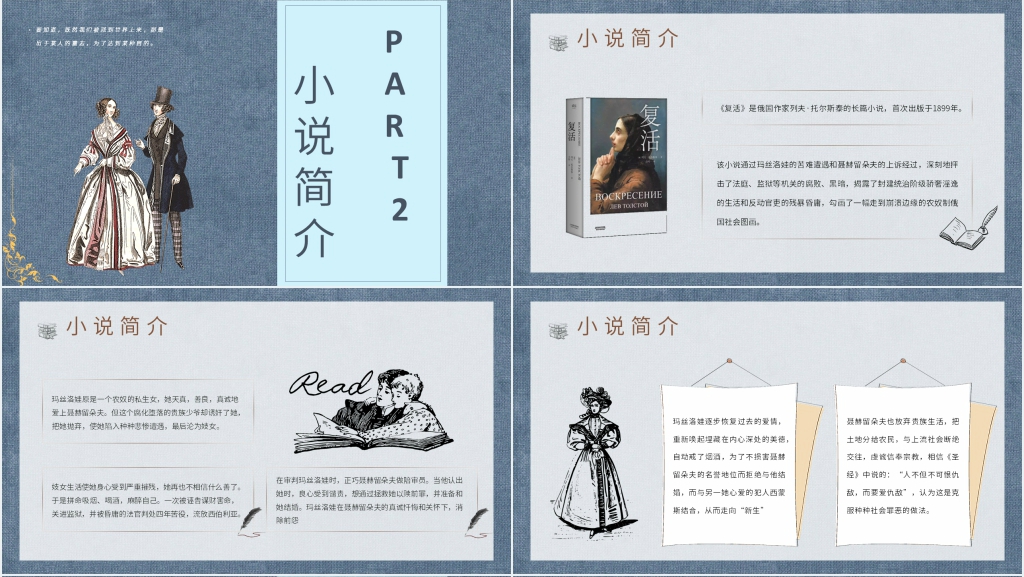复活读后感PPT模板 复活读后感PPT模板