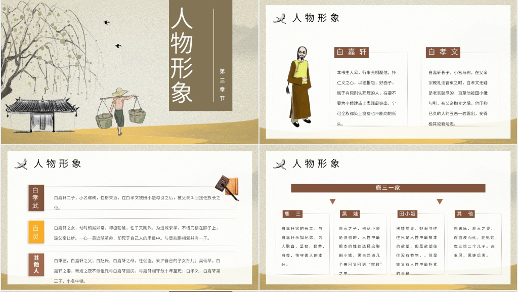 介绍《白鹿原》PPT模板 介绍《白鹿原》PPT模板