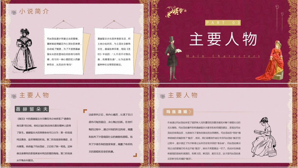 复活小说节选PPT课件模板 复活小说节选PPT课件模板