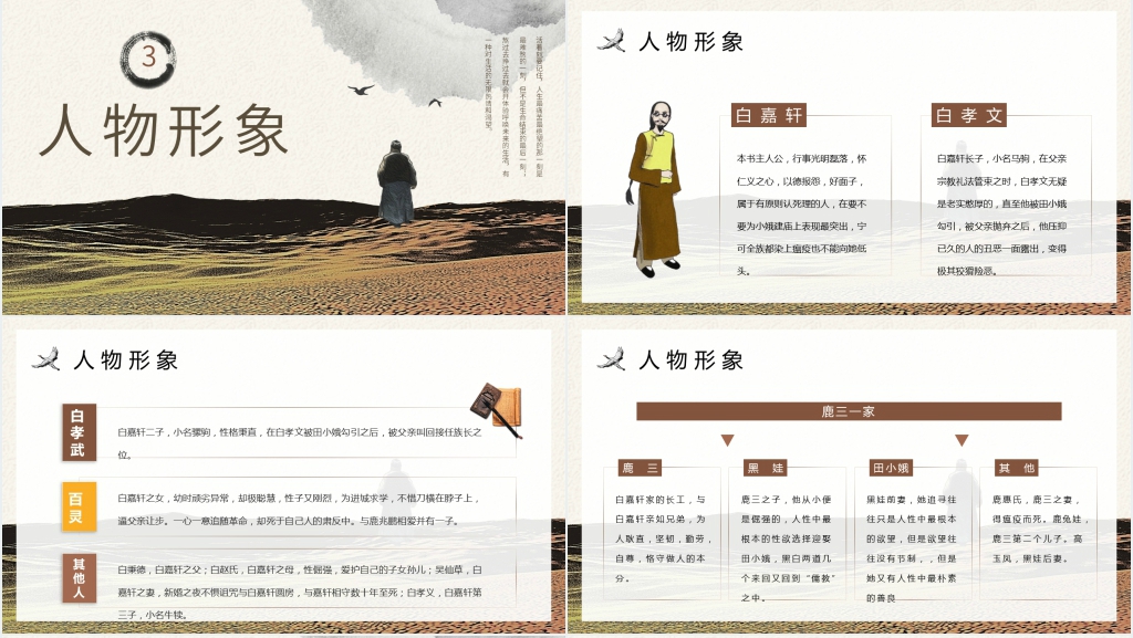 小说《白鹿原》PPT模板 小说《白鹿原》PPT模板