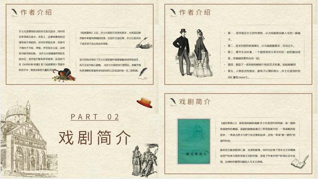 《威尼斯商人》莎士比亚PPT模板 《威尼斯商人》莎士比亚PPT模板