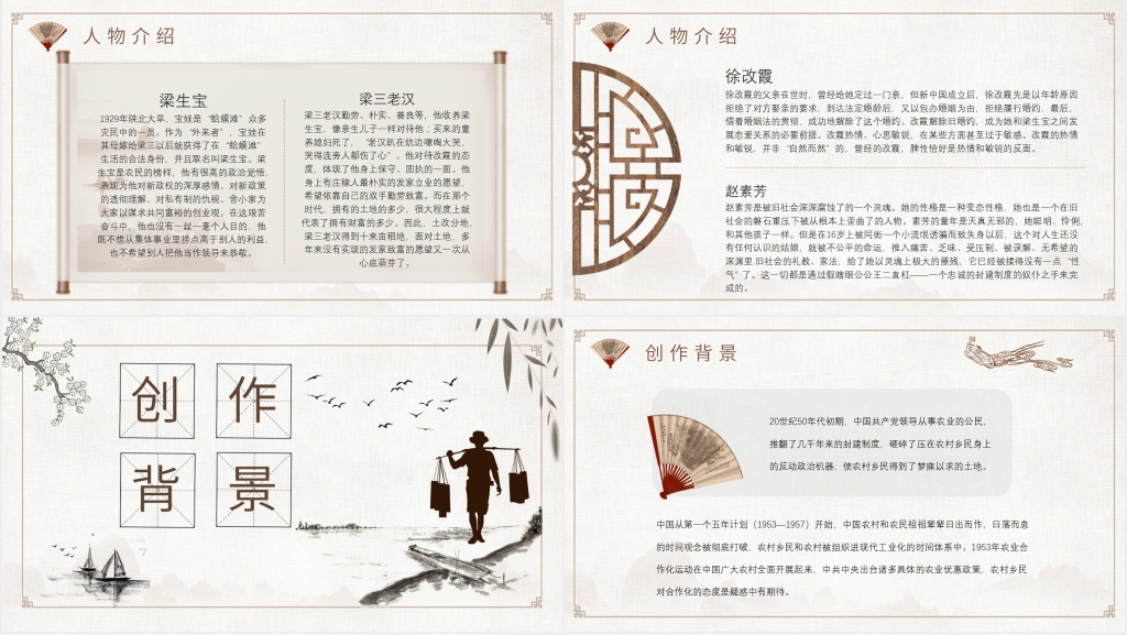 柳青《创业史》长篇小说PPT模板 柳青《创业史》长篇小说PPT模板