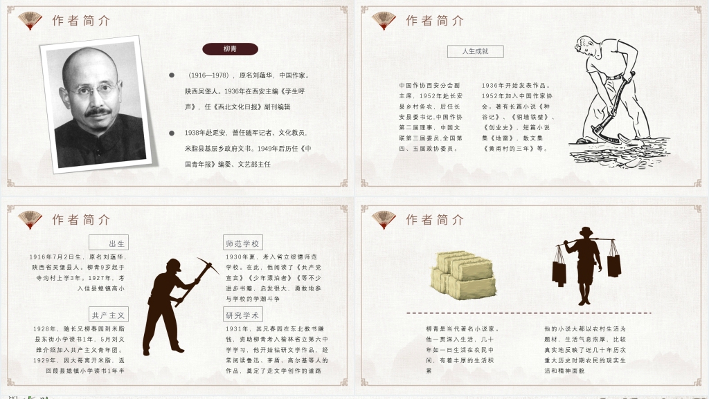 柳青《创业史》长篇小说PPT模板 柳青《创业史》长篇小说PPT模板