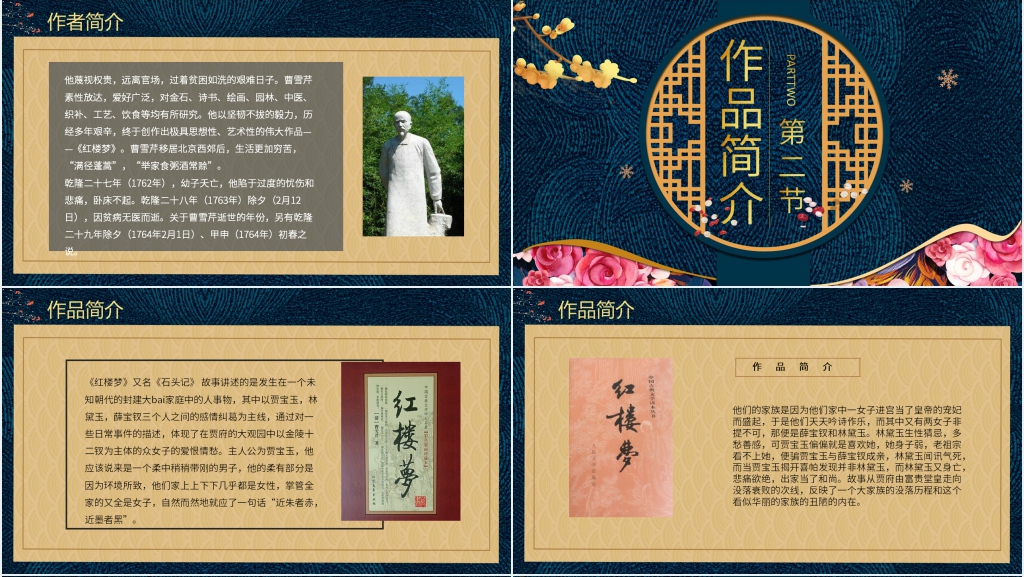 名著阅读红楼梦PPT模板 名著阅读红楼梦PPT模板